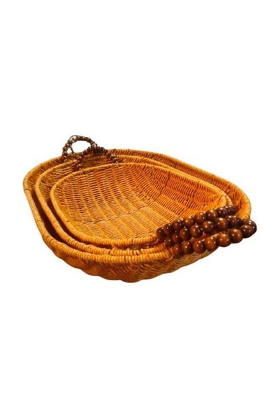 Generic Set of 3 Multifunctional Rattan Tray