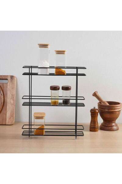 Generic Essentials 3-Tier Spice Rack 33x8x28cm - Black - 203TKU9900012