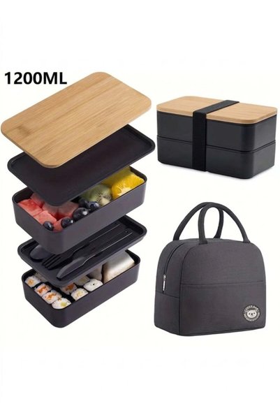 Generic Lunch Box, Adult bento box with lunch bag,Japanese Stackable Lunch Bo...