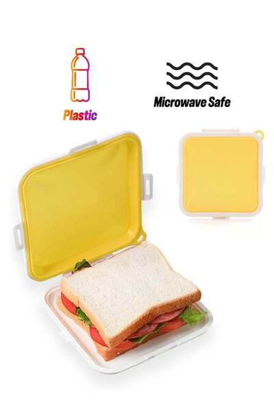 Generic Sandwich Container with Removable Silicone Sandwich Storage, Lunch Sa...