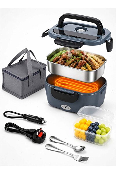 Generic Portable Electric Heating Lunch Box, 80W Food Warmer with Dual 1.5L S...