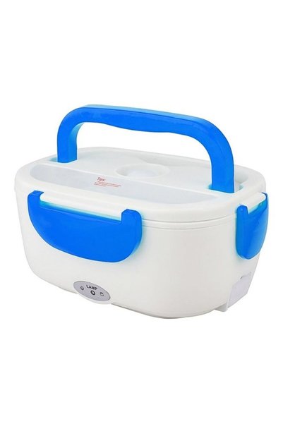 Generic Portable Lunch Box White/Blue 26 x 17cm