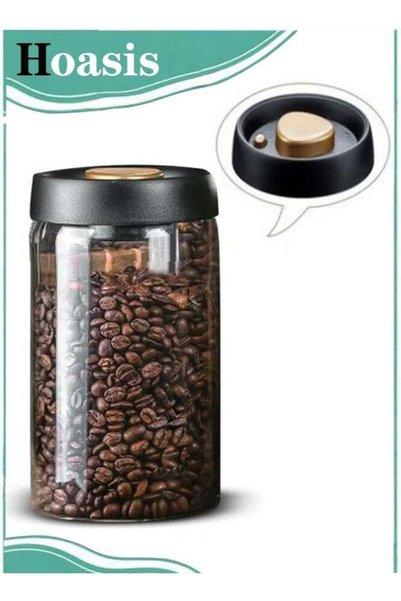 Generic Coffee Vacuum Container, 1200ml/40oz Glass Coffee Bean Storage Contai...