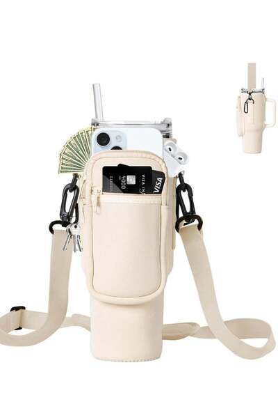 Generic Water Bottle Holder With Strap 40 oz Tumbler With Handle, With Cell P...