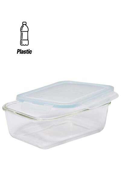 Generic Boro Pro Rectangular Food Storage Container With Lid Blue/Clear 1860ml