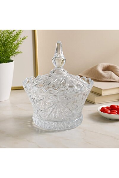 Generic Fitto Glass Candy Jar Transparent with Lid for Kitchen Storage and De...