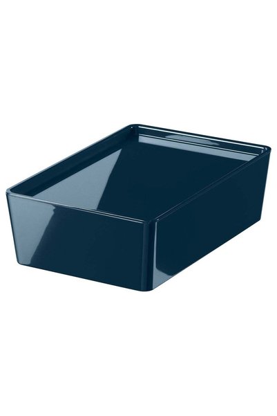 Generic Box with Lid, Black-Blue, 18x26x8 cm