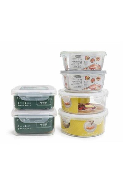 Generic 6pc Multi-Shape Food Storage Container Set – Airtight Stackable Pantr...