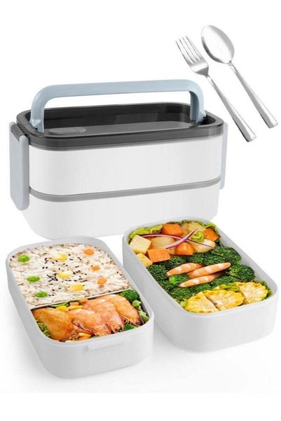 Generic 2- Layer Leakproof Bento Box-Large Lunch Box with Compartments and Cu...