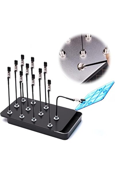 AZONEE Metal Painting Stand Holder with 12 Magnetic Bendable Alligator Clip S...