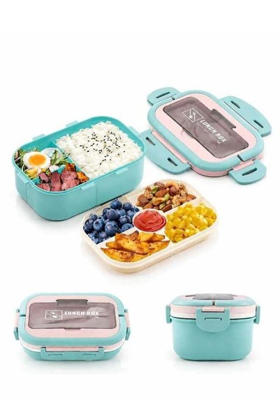 Generic Adults Bento Box, Plastic Lunch Box BPA Free - 1650ML Large Capacity ...