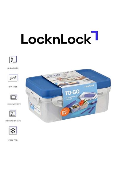 Generic LocknLock To Go 3-in-1 Lunchbox (Blue) - BPA-Free, Airtight Container...