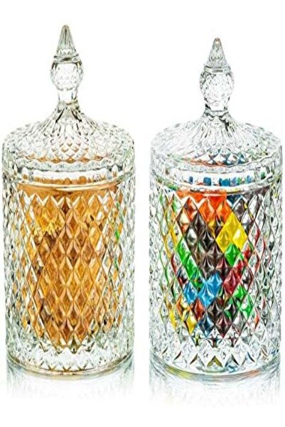 Generic Glasseam Glass Candy Jars With Lids: Crystal Candy Dish Decorative Ja...