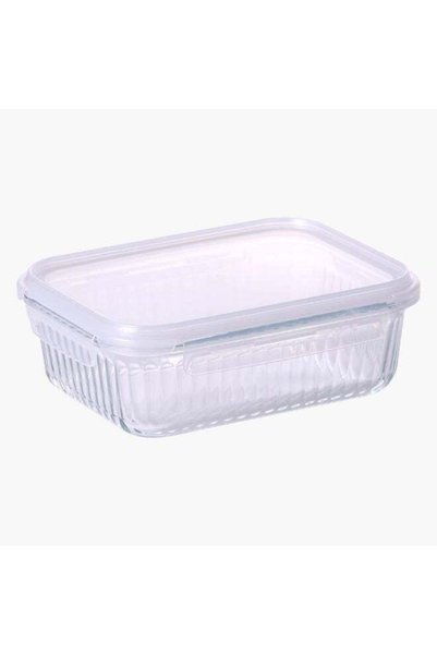 Generic Wave Lock Rectangular Glass Food Container With Lid, 1.5 Liter Capaci...