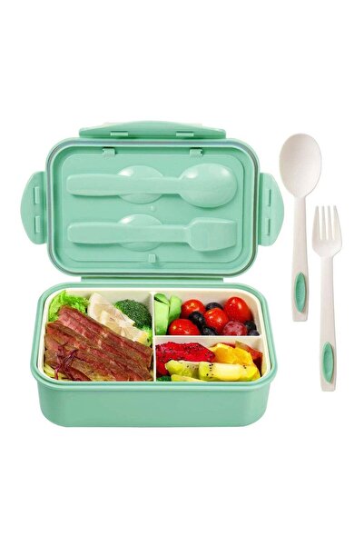 Generic 3 Compartments Bento Boxes,1400 ML Leak Proof Bento Lunch Box with Sp...