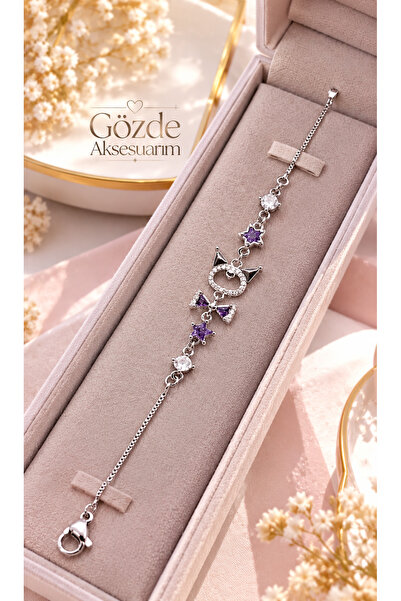 shop KROMİ FİGÜRLÜ MOR TAŞLI ÇELİK BİLEKLİK