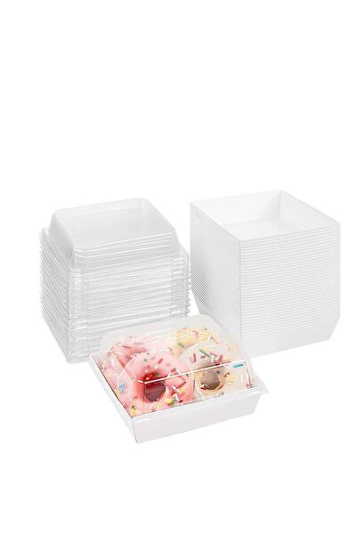 Generic 100 Pack Small Charcuterie Boxes with Clear Lids, To Go Disposable Sn...