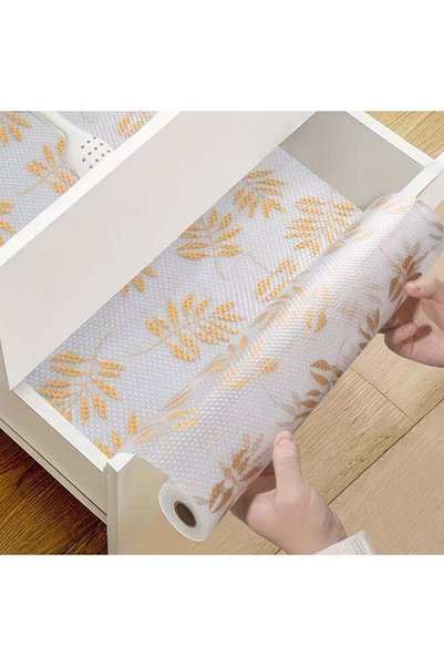 Generic 1Roll 29.97cm*149.86cm Glossy Leaf Design Shelf Liner – Non-Slip Line...