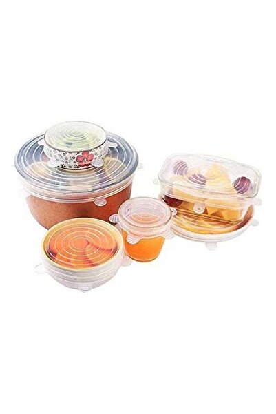Generic Set Reusable Universal Silicone Saran Wrap Cover Lids Food Bowl Pot S...