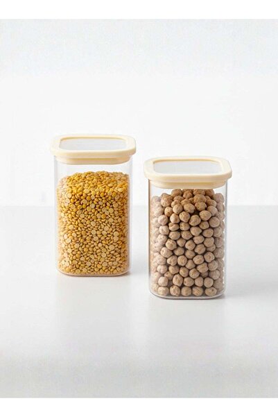 Generic Set of 2- 1500ML Borosilicate Square Glass Storage Jar with Air tight...
