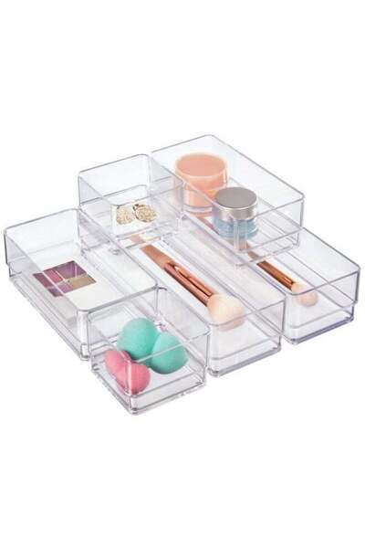 Generic 6PCS Simple Sort Drawer Organizer Bins Set, Multi-size, Bathroom Orga...
