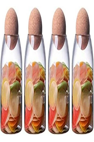 Generic Glass Food Storage Jars With Airtight Seal Ball Cork Lid,Set Of 4 Cle...