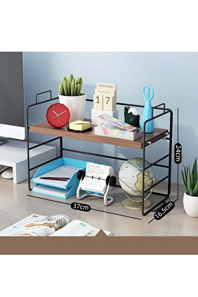 Generic Sleek Metal Desk Shelf Organizer – Space-Efficient Desktop Storage fo...