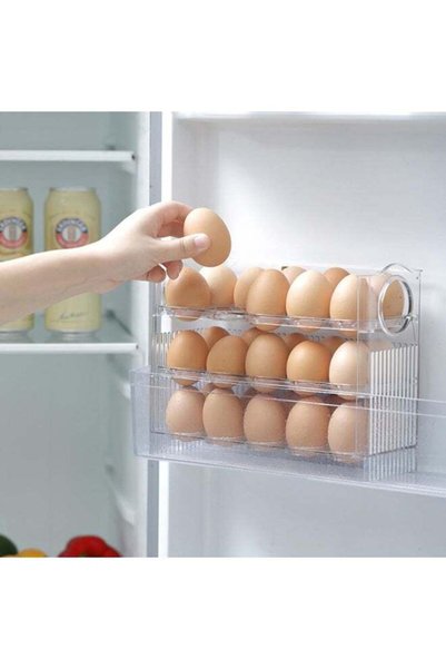 Generic Large Capacity Clear Egg Holder for Refrigerator, Egg Storage Box for...