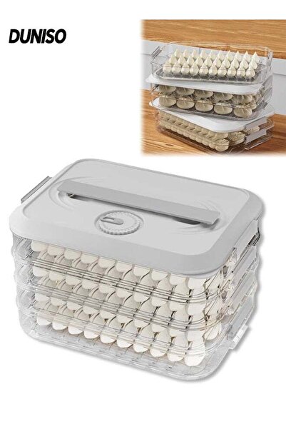 Generic 4-Layer Food Storage Containers with Lid, Stackable Fridge Freezer Cr...