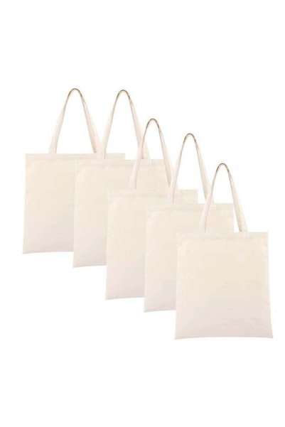 Generic 5 Pieces 40*35 Cm Reusable Cotton Canvas Tote Bag Grocery Shopping Ba...