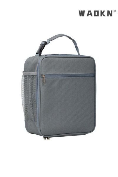 Generic Grey Large Capacity Insulated Lunch Bag with Aluminum Foil,Portable T...
