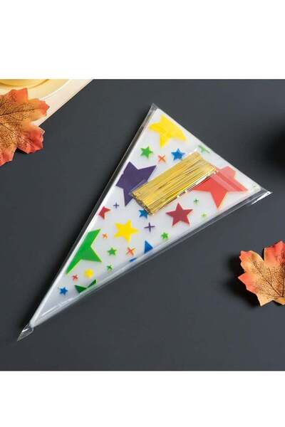 Generic 100PCS Plastic Candy Bags, Triangle Gift Bags for Cookies, Chocolates...