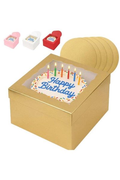 Generic 5pcs Cake Box with Window 12x12x6 Inch | 5 Boards Large Cardboard Cak...