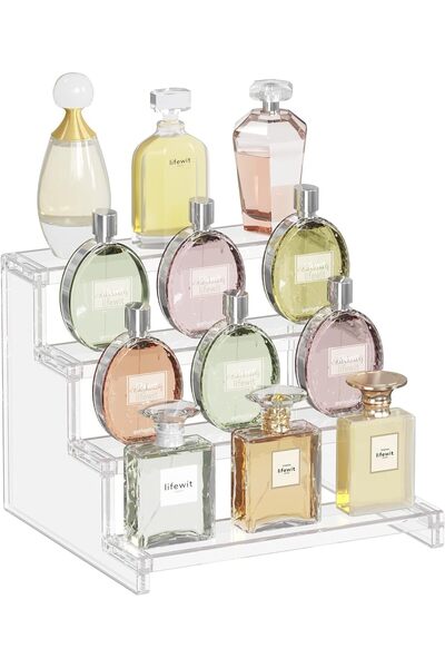 Generic ARS® 4 Tier Acrylic Perfume Organizer - Clear Fragrance Shelf for Mak...