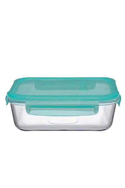 Generic Lockie Lock Glass Food Container, 1030 Ml, Green Lid, Stackable, 60 M...