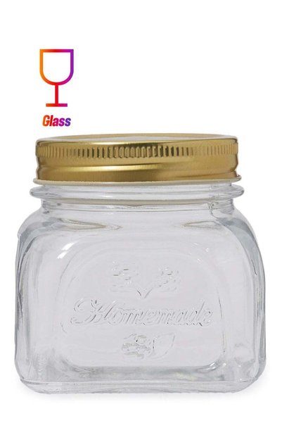 Generic Glass Storage Jar Clear/Gold