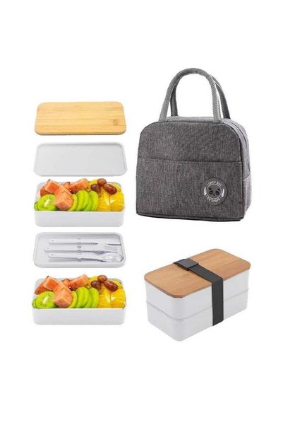 Generic 2- Layer Leakproof Bento Box-Large Lunch Box with Compartments und Cu...
