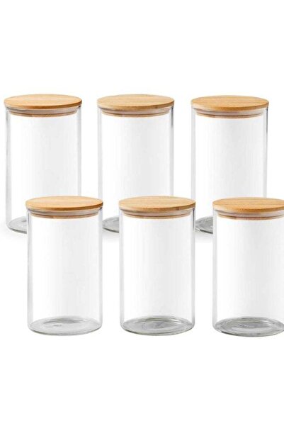 Generic Glass Canisters With Sealing Bamboo Cover For Cookies Spices Snacks Y...