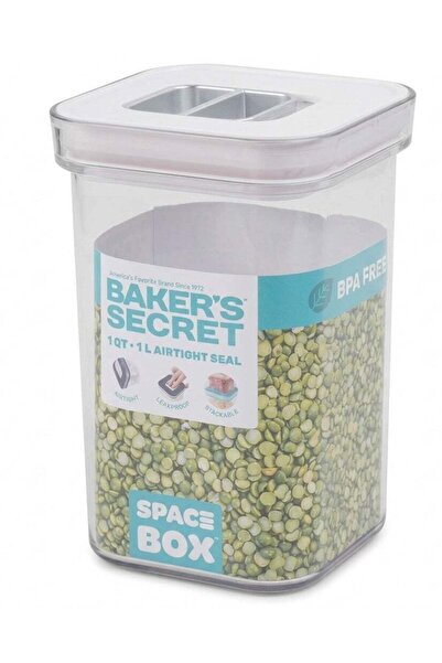 Generic Baker's Secret Space Box Square Airtight Food Storage Container 1L, B...