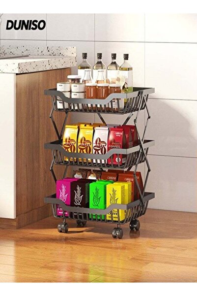 Generic 3-Tier Large Capacity Metal Wire Fruit And Vegetable Storage Basket w...