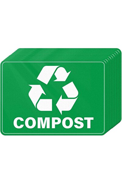 Generic ARS® 10 Pack Compost Stickers for Trash Cans - Waterproof Vinyl Label...
