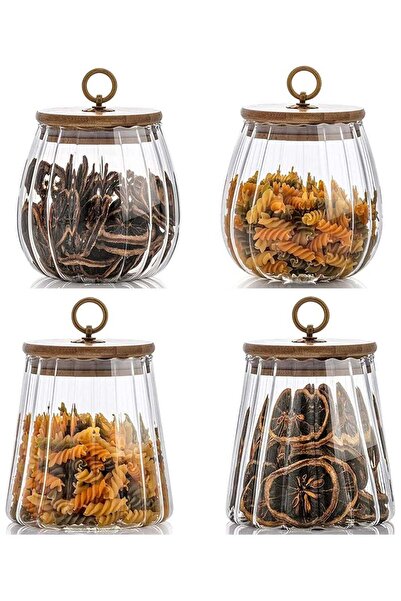 Generic Glass Storage Jars with Airtight Lids Metal Ring Jar Set Suitable for...