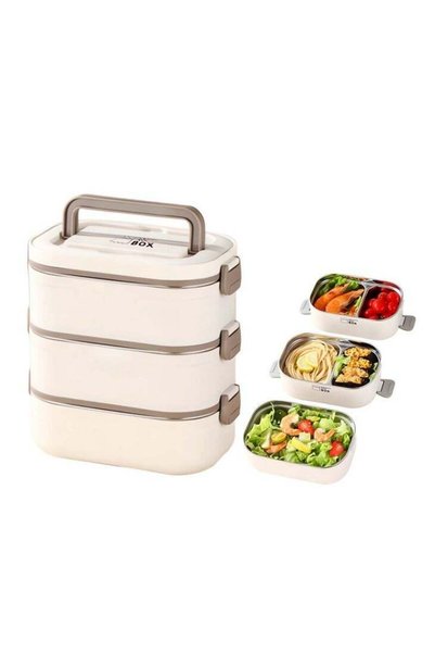 Generic Bento Lunch Box For Kids Adult Portable Insulated tiffin box Set 3 Ti...