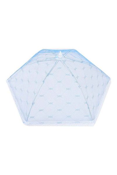 Generic Folding Lace Mesh Umbrella Food Net Cover Blue