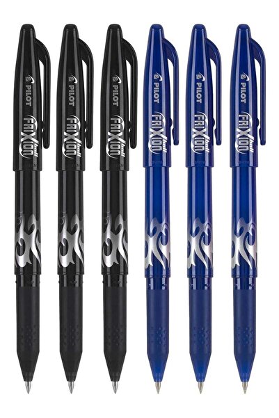 Generic Pilot Frixion Ball 0.7mm Erasable Gel Pens, Fine Point (Black/Blue, 6...