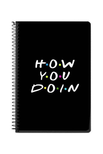 Generic A5 How You Doin Printed Spiral Bound Notebook Black/White/Yellow