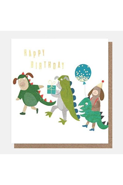 Generic Caroline Gardner Dressing Up Box Dinosaur Dogs Happy Birthday Greetin...