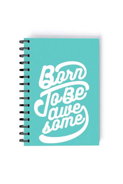Generic Spiral A5 Notebook Typography Motivation and Inspirational Quote Born...