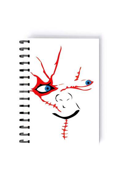 Generic Printed Spiral A5 Notebook White/Red/Black