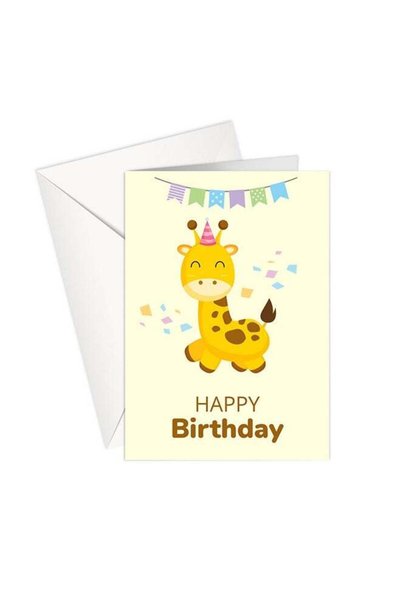 Generic Cute Giraffe Birthday Greeting Card – 12.5 cm x 17.8 cm | Bright, Fun...